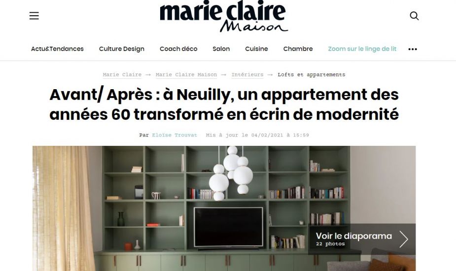 Marie Claire Maison Web - Avant/Après Neuilly