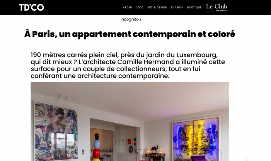 TRAITS D'CO : À Paris, un appartement contemporain et coloré