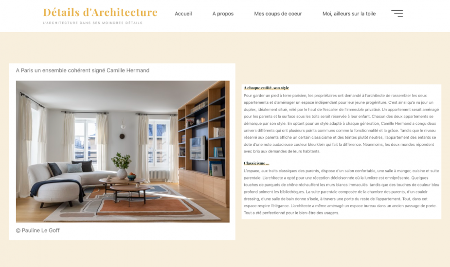 Détails d'architecture : A Paris un ensemble cohérent signé Camille Hermand