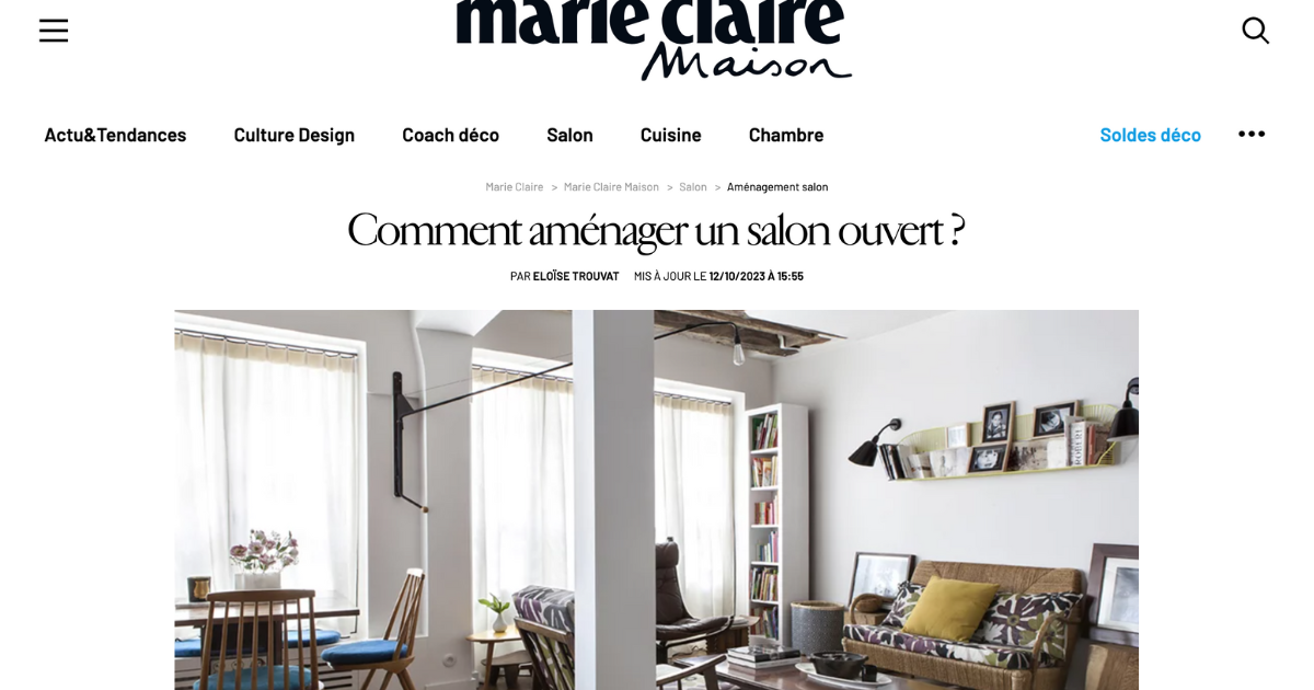 Marie Claire Maison : Comment aménager un salon ouvert ? | Architecte d ...
