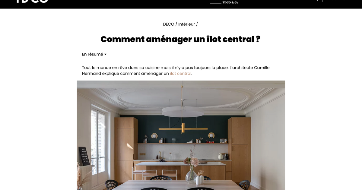 TRAITS D'CO : Comment aménager un îlot central ? | Architecte d ...