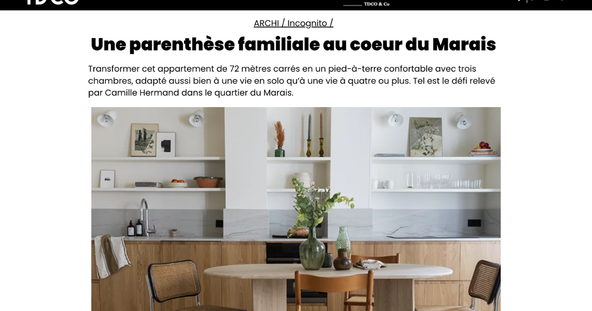 TRAITS D'CO : Une parenthèse familiale au coeur du Marais | Architecte ...