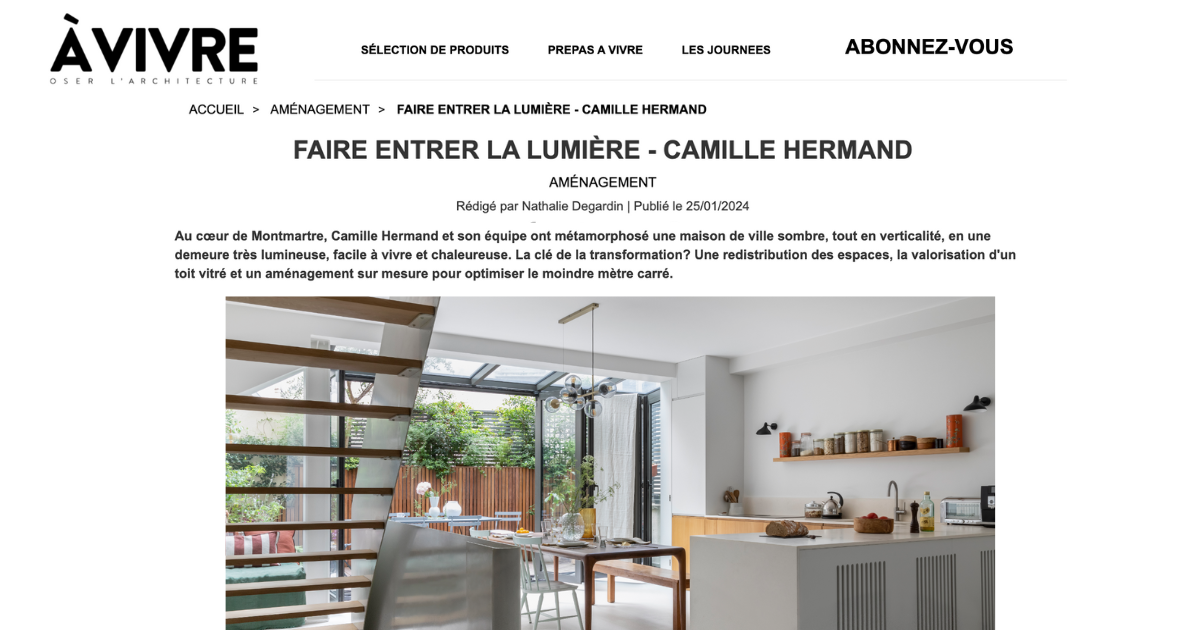 À Vivre Magazine : Faire entrer la lumière | Architecte d'intérieur Paris