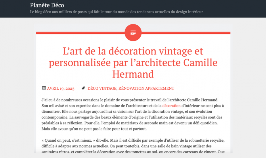 Planète déco : L’art de la décoration vintage et personnalisée par l’architecte Camille Hermand