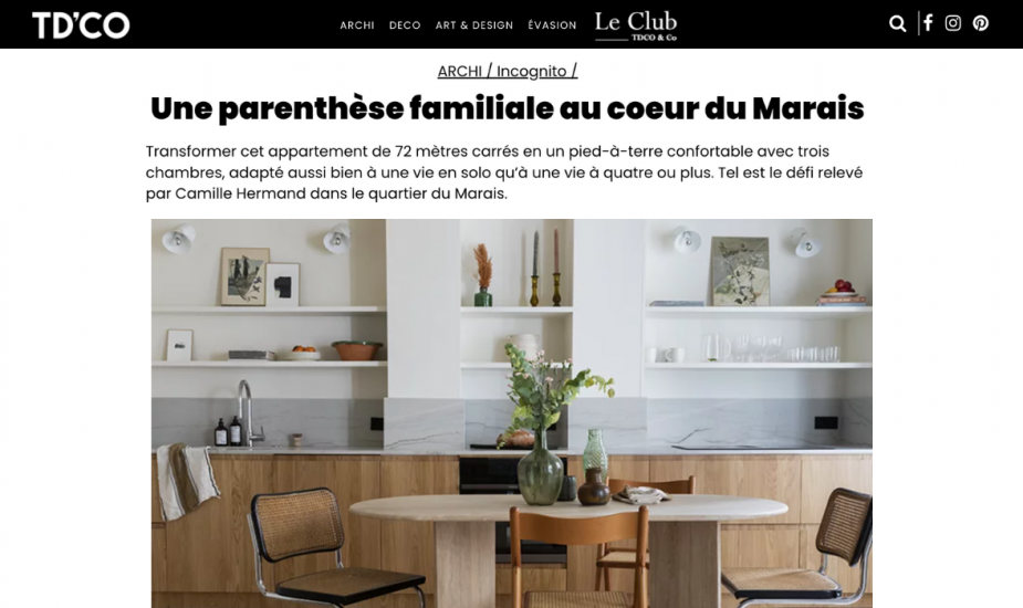 TRAITS D'CO : Une parenthèse familiale au coeur du Marais