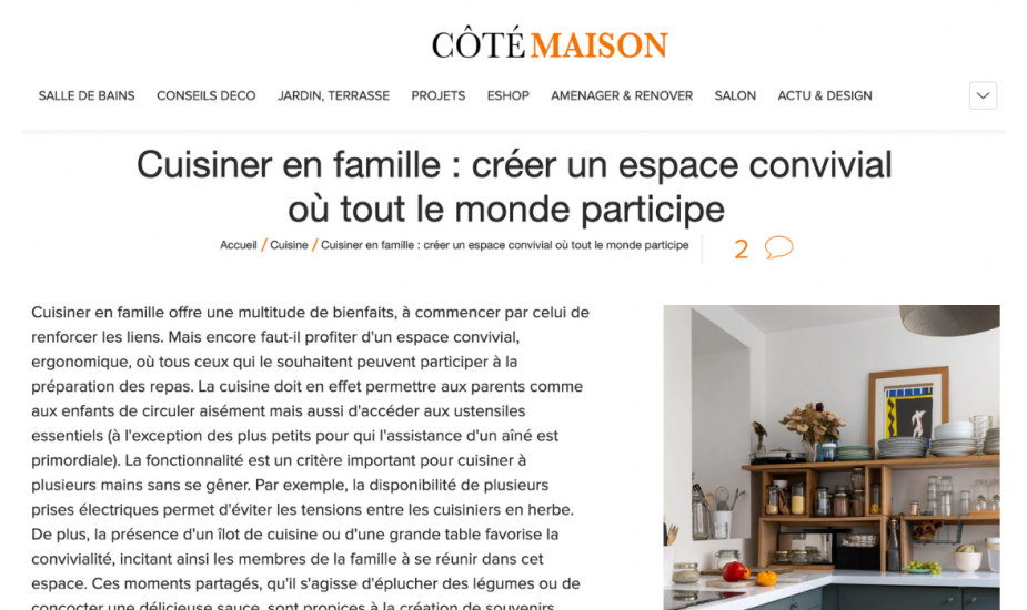 Côté Maison : Cuisiner en famille : créer un espace convivial où tout le monde participe